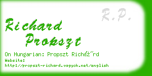 richard propszt business card